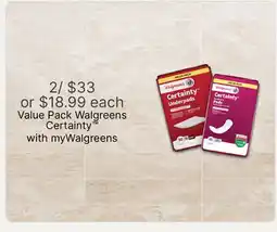 Walgreens Walgreens Certainty offer