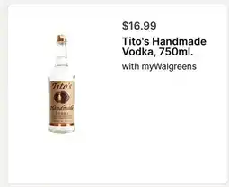 Walgreens Tito's Handmade Vodka offer