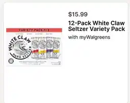 Walgreens 12-Pack White Claw Seltzer Variety Pack offer