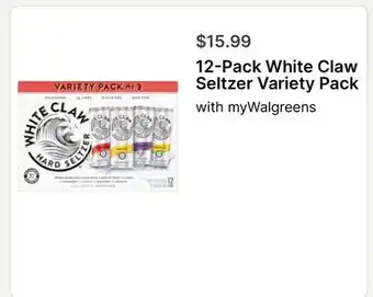 Walgreens 12-Pack White Claw Seltzer Variety Pack offer