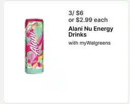 Walgreens Alani Nu Energy Drinks offer