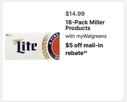 Walgreens 18-Pack Miller Products offer