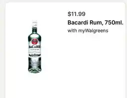 Walgreens Bacardi Rum, 750ml offer