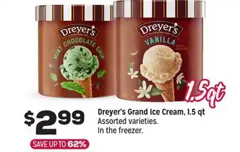 Grocery Outlet Dreyer's Grand Ice Cream, 1.5 qt offer