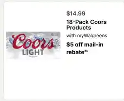Walgreens 18-Pack Coors Products offer