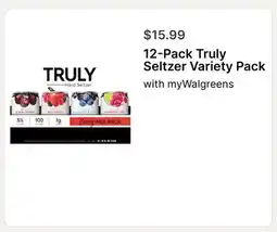 Walgreens 12-Pack Truly Seltzer Variety Pack offer