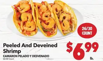 Vallarta Supermarkets Peeled And Deveined Shrimp/CAMARON PELADO Y DESVENADO offer