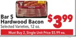 Vallarta Supermarkets Bar S Hardwood Bacon offer