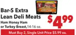 Vallarta Supermarkets Bar-S Extra Lean Deli Meats Ham offer