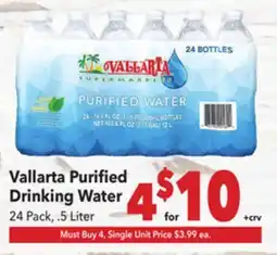 Vallarta Supermarkets Vallarta Purified Drinking Water offer