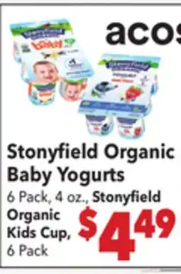 Vallarta Supermarkets Stonyfield Organic Baby Yogurts offer