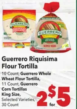 Vallarta Supermarkets Guerrero Riquisima Flour Tortilla offer