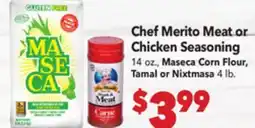 Vallarta Supermarkets Chef Merito Meat or Chicken Seasoning offer