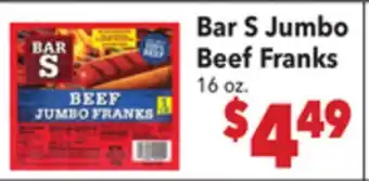 Vallarta Supermarkets Bar S Jumbo Beef Franks offer