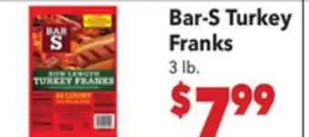 Vallarta Supermarkets Bar-S Turkey Franks offer