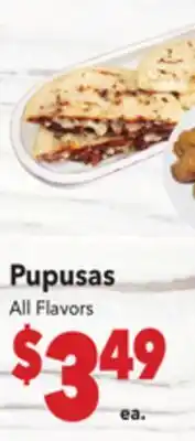 Vallarta Supermarkets Pupusas offer