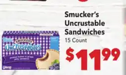 Vallarta Supermarkets Smucker's Uncrustable Sandwiches offer