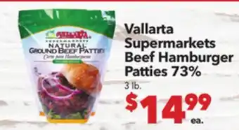 Vallarta Supermarkets Vallarta Supermarkets Beef Hamburger Patties 73% offer
