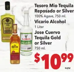 Vallarta Supermarkets Tesoro Mio Tequila Reposado or Silver offer
