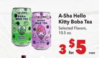 Vallarta Supermarkets A-Sha Hello Kitty Boba Tea offer