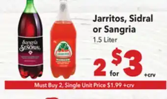 Vallarta Supermarkets Jarritos, Sidral or Sangria offer