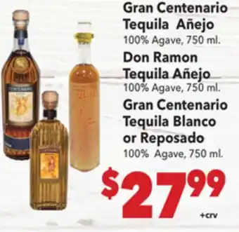 Vallarta Supermarkets Gran Centenario Tequila Añejo offer