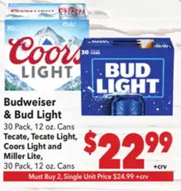 Vallarta Supermarkets Budweiser & Bud Light offer