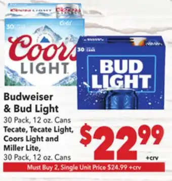 Vallarta Supermarkets Budweiser & Bud Light offer