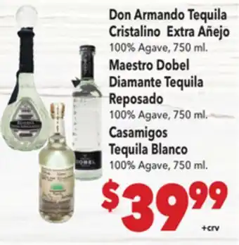 Vallarta Supermarkets Don Armando Tequila Cristalino Extra Añejo offer