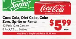 Vallarta Supermarkets Coca Cola, Diet Coke, Coke Zero, Sprite or Fanta offer