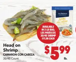 Vallarta Supermarkets Head on Shrimp / CAMARON CON CABEZA offer