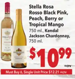Vallarta Supermarkets Stella Rosa Rosso Black Pink, Peach, Berry or Tropical Mango offer