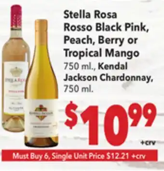 Vallarta Supermarkets Stella Rosa Rosso Black Pink, Peach, Berry or Tropical Mango offer