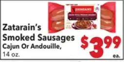 Vallarta Supermarkets Zatarain's Smoked Sausages offer