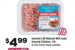 Grocery Outlet Isernio's All Natural 96% Lean Ground Chicken, 1 lb offer
