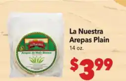 Vallarta Supermarkets La Nuestra Arepas Plain offer