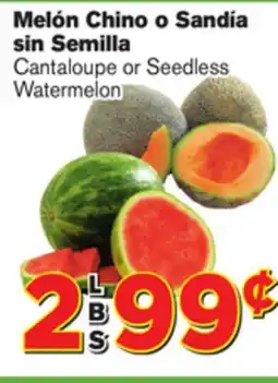 El Super Fresh Cantaloupe or Seedless Watermelon offer
