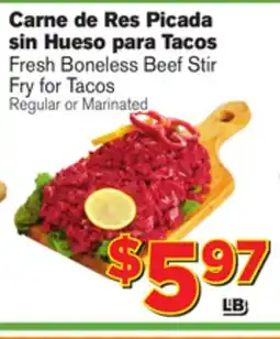 El Super Fresh Fresh Boneless Beef Stir Fry for Tacos offer