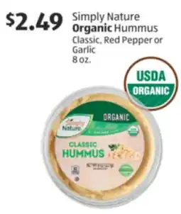 Aldi Simply Nature Organic Hummus offer