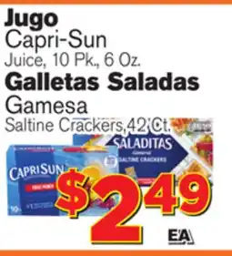 El Super Fresh Capri-Sun Juice, Gamesa Saltine Crackers offer