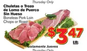 El Super Fresh Boneless Pork Loin Chops or Roast offer