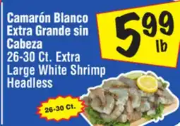 El Super 26-30 Ct. Extra Large White Shrimp Headless offer