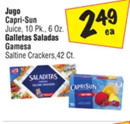 El Super Capri-Sun Juice, 10 Pk., 6 Oz. or Gamesa Saltine Crackers,42 Ct offer