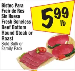 El Super Fresh Boneless Beef Bottom Round Steak or Roast offer