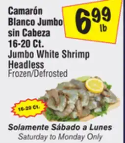 El Super Jumbo White Shrimp Headless offer