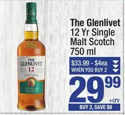 Super King Markets The Glenlivet 12 Yr Single Malt Scotch offer