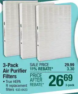 Menards Filter-Monster True HEPA 3 Pack Air Purifier Replacement Filter R offer