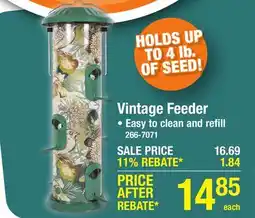 Menards Nature's Way Vintage Deluxe EZ Clean Feeder offer