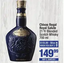 Super King Markets Chivas Regal Royal Salute 21 Yr Blended Scotch Whisky offer