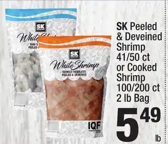 Super King Markets SK Peeled & Deveined Shrimp 41/50 ct or Cooked Shrimp 100/200 ct offer